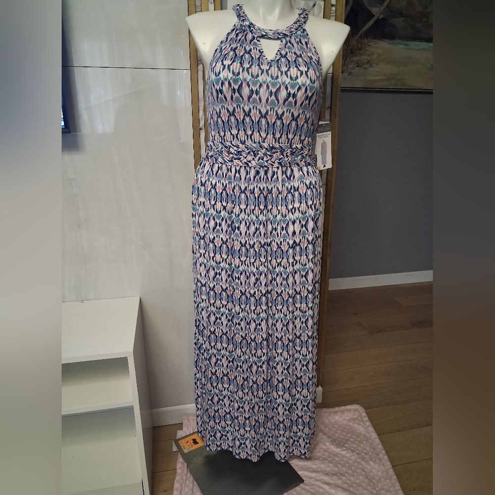 Chic Multicolor Patterned Maxi Dress